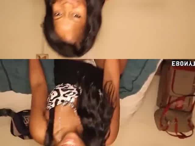 Hot black jerks off her boyfriend