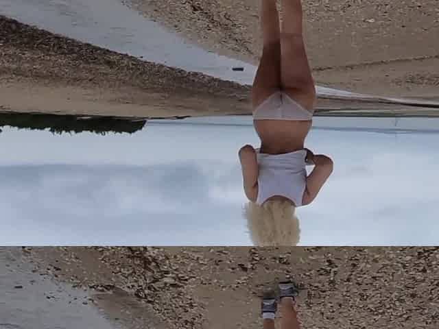 Stripping Naked and Walking on The Beach