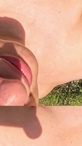 Country Girl Gives a Blowjob Outdoors