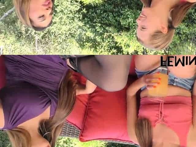 FEMINGE 4K - Brunette hair Step Daughter Is Getting Her Snatch Licked By The Pool
