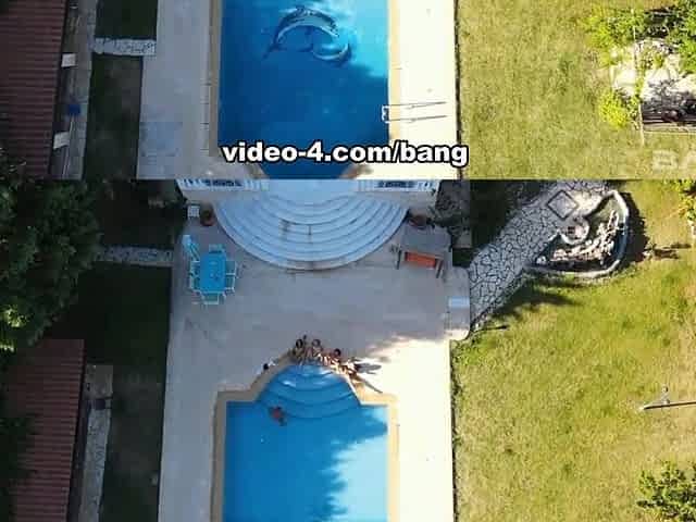 Lesbian Pleasure Daisy Chain Gets Down And Dirty Poolside