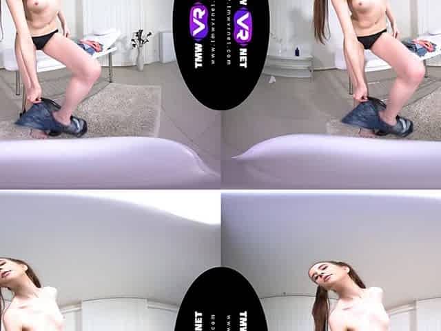 Brunette Climbs On The Table To Play With Pussy - Petite Russian Solo Model