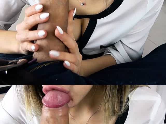 Blowjob Big Dick with Oral Creampie at the office