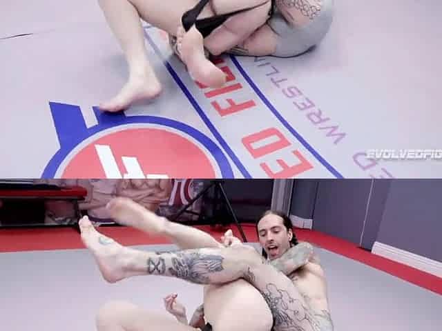 Ruckus gets coarse and hard with Sophia Locke in Mixed wrestling sexfight