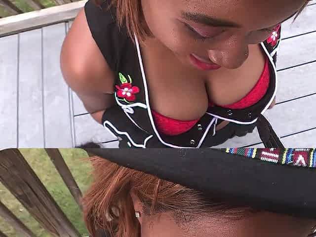 4K- I'm outside sucking his penis in the backyard as a Hawt Cowgirl for Halloween