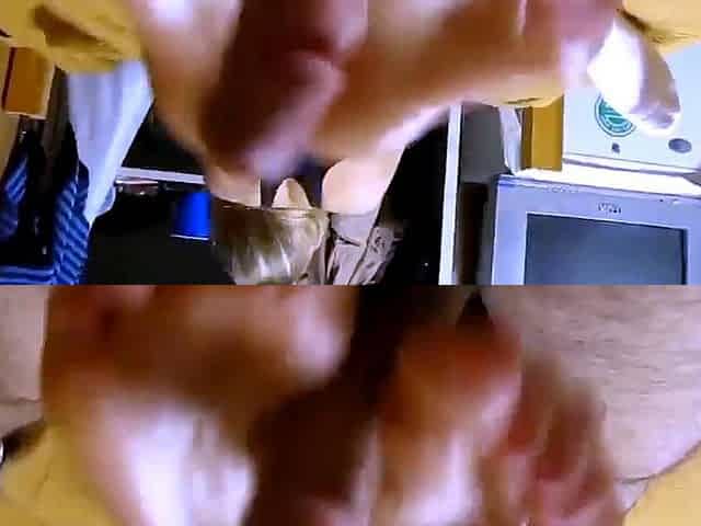 Oiled-up Blonde Amateur Gives a Reverse Footjob