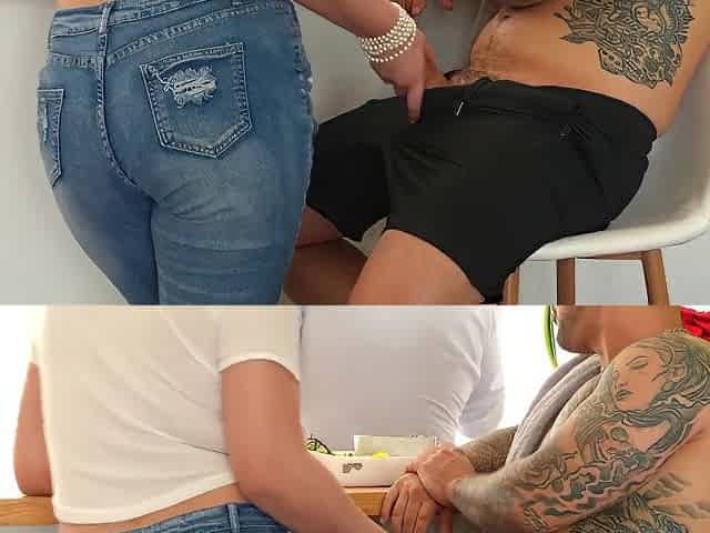 Hot Wife Had A Nice Chat With Her Hubby And Fucked With A Hotel Guest Behind His Back!