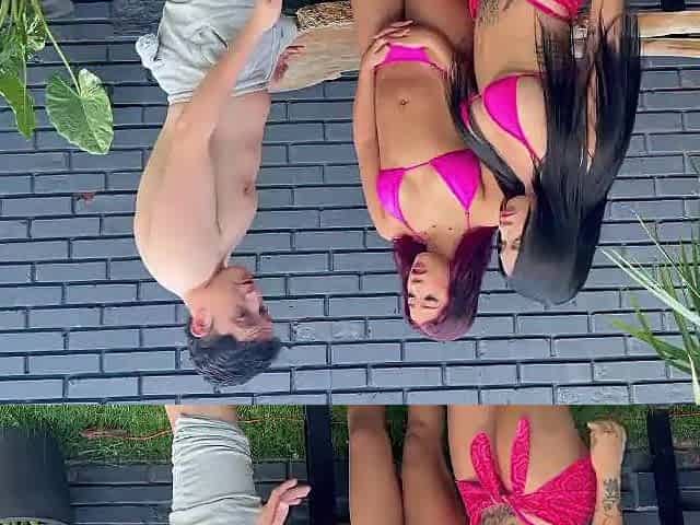 My hawt ally and I ran into my lascivious neighbour at the pool - Alejandra Palacios