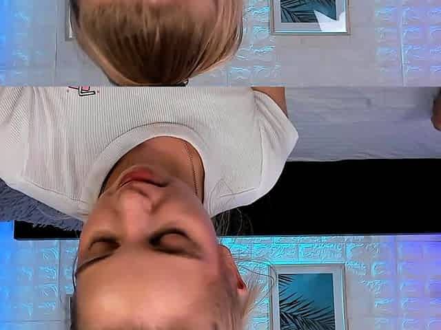 Blonde and brunette lesbians toying cunt