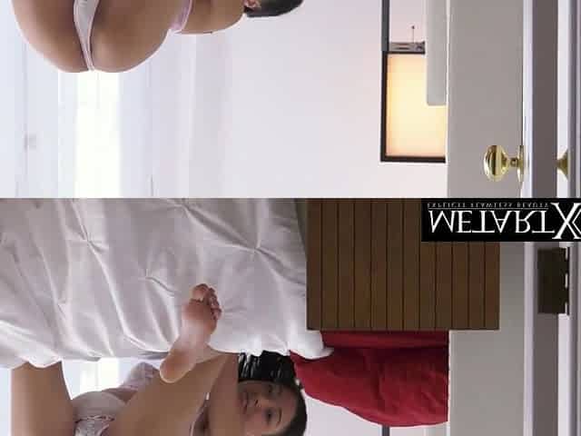 See this hot Ebony model go face down booty up to masturbate