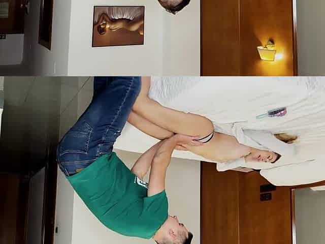A date in a hotel with a nice-looking hotty from a dating website