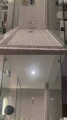 Showering in a luxury hotel