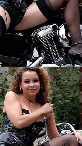 Hot MILF show us her body on the bike