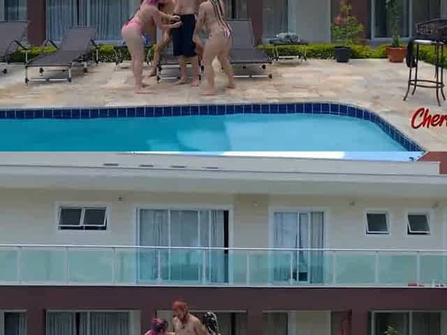 Cherry adams and her friends fuck the pool guy