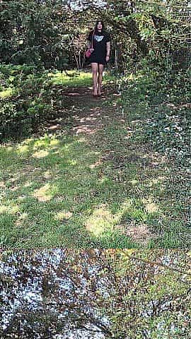 Ebony suit with red pumps - outdoor and indoor compilation