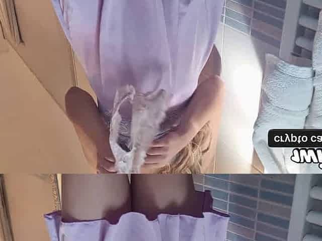 Hot blond no panties