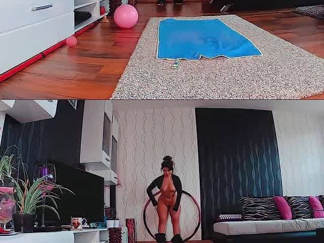 In nature's garb and Willing to Sweat: 1 Hour Hoola Hoop Workout with Lots of Booty