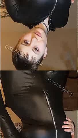 Cum with me leather bodysuit GFE joi cum jointly