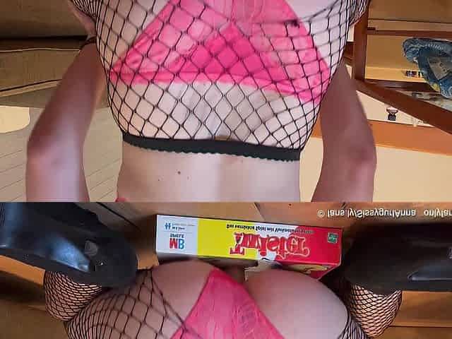 Sissy Anna riding her Sex tool - Amateur Femboy Anal Porn
