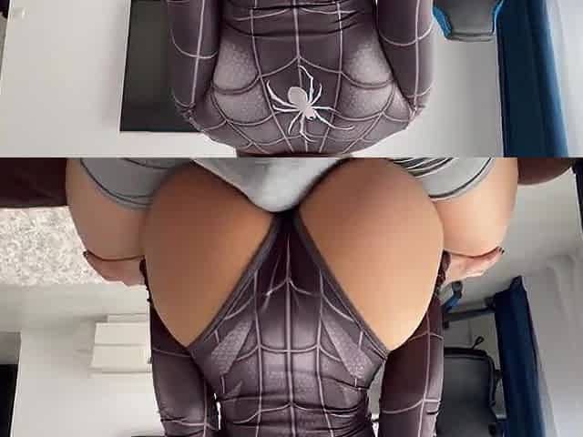 Spider angel grinding on jock
