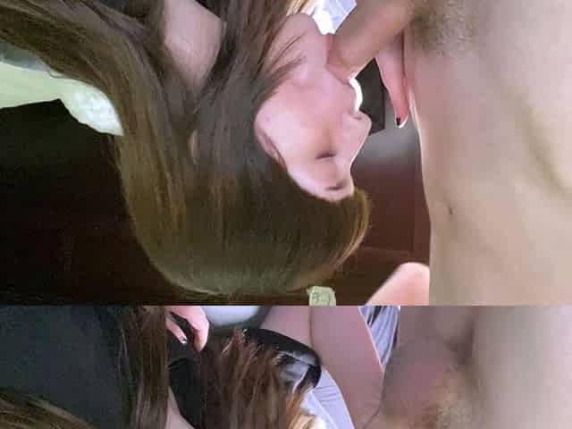 Skinny brunette MILF sucks and fucks a big cock