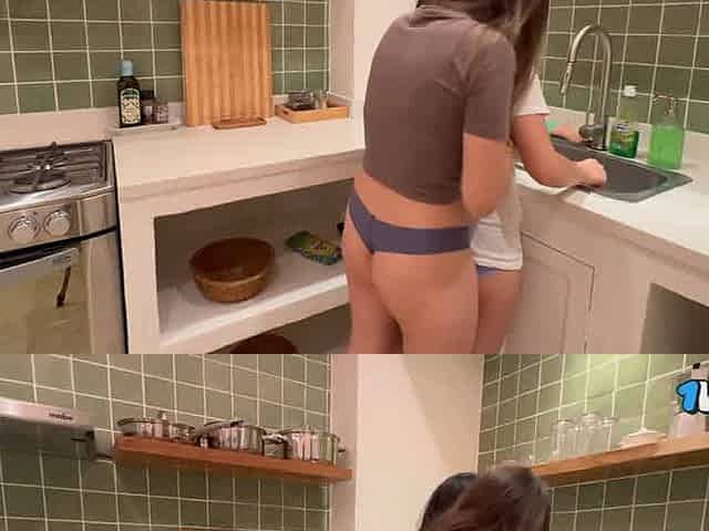 Hot lezzy act in kitchen with my greatest acquaintance - cool gonzo porn!