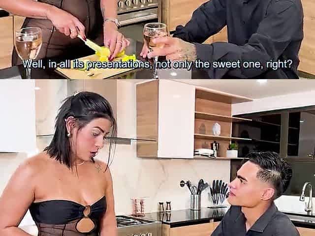 Wife drilled in the kitchen during the time that preparing dinner - Kylei Ellish and Danyel Mast