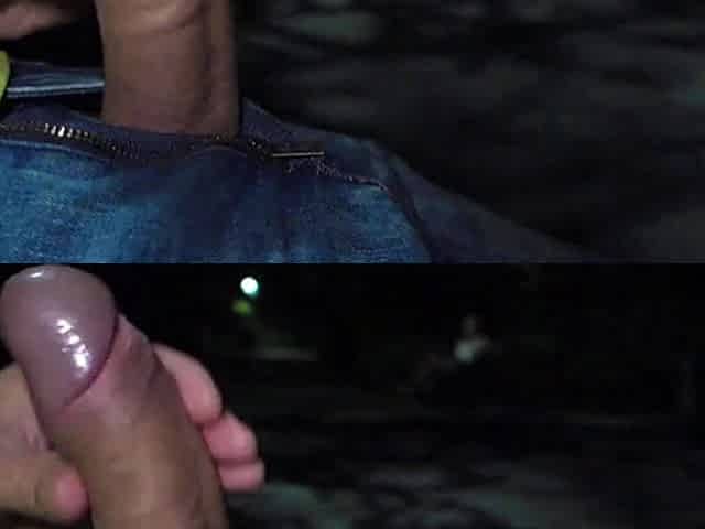 Redhead Teen Can't Resist Dick Flash in Night Park