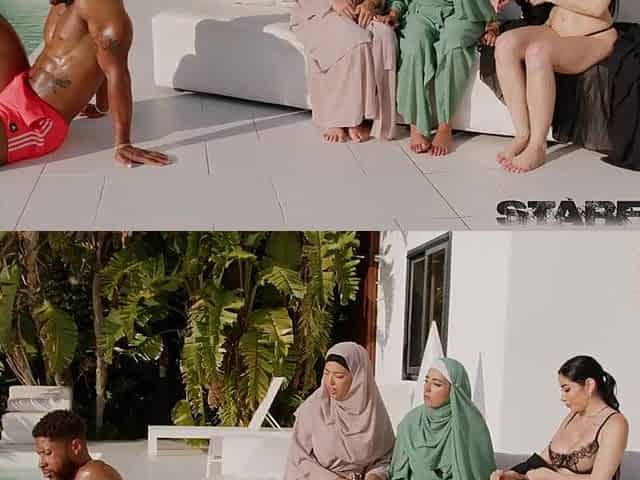 Halal Hijabi BBC Dickdown by the pool - Aaliyah Yasin Clea Gaultier Nuria Millan Littlemaly