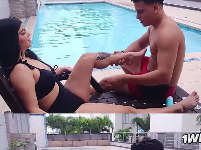 Sexy latina gives way to doggystyle creampi - passionate lovemaking ensued!