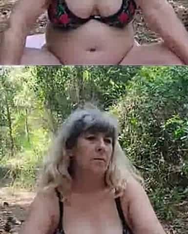 Mel Caressed in Forest 1