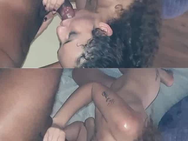 I sucked the ebony man's knob with gusto and that guy banged me mercilessly.