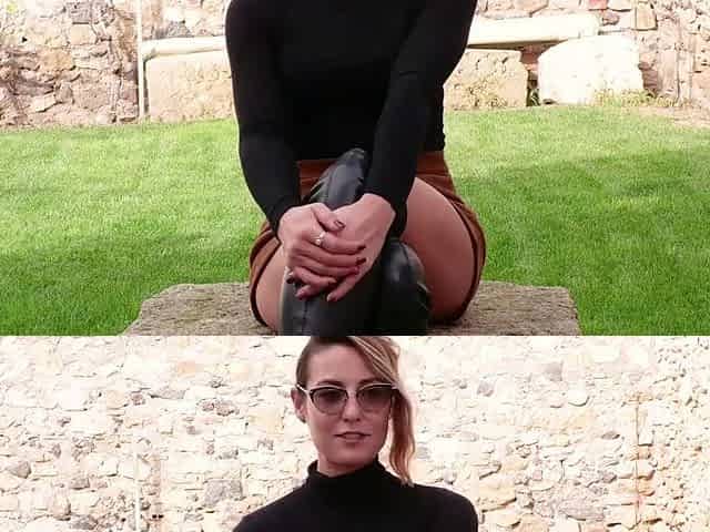 First time casting in a club with a hot French MILF in knee-high boots