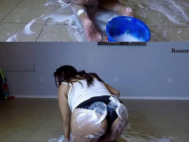 Get Wet with Stepmommy! Wet T Shirt Soap Bubbles & Milk Spill