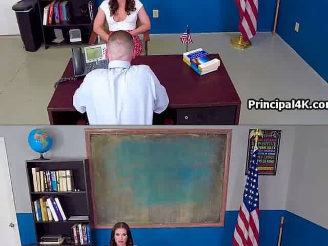 No Bra Milf Makes Head Teacher Horny For An Office Quickie