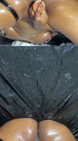 Solo Black Dream: Squirting Sensations with a Plastic Wang