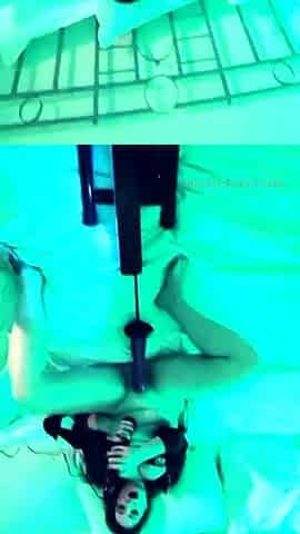 Kinky moist taco brunette anal toy play during masturbating