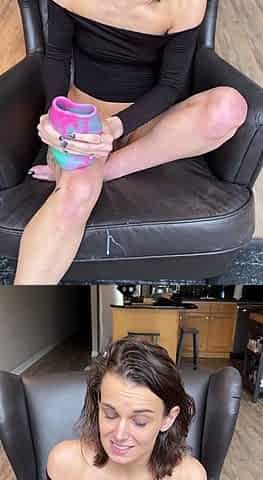Stacked brunette goes solo toys and masturbation