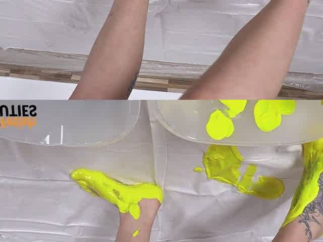 Colorplay with a Ginger-head Small Tit Babe