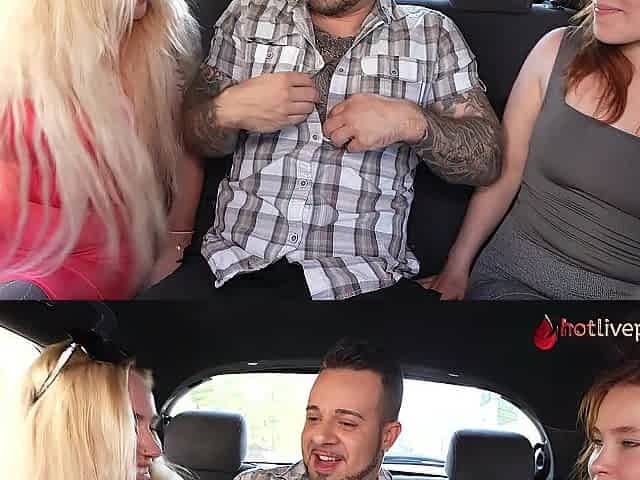 Hawt star three-some in the car
