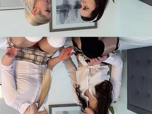 Blonde brunette lesbians flaming pussy licking fingering