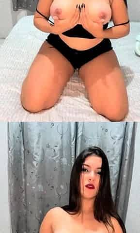 Naughty brunette babe loves to dildo her pussy