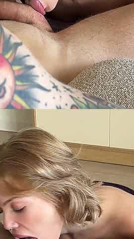 My Stepsister's Girlfriend Sucked My Big Cock and Made Me Cum Hard