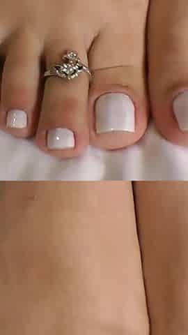 Karate Lesbian Feet Fight Face - White Perfect Nails