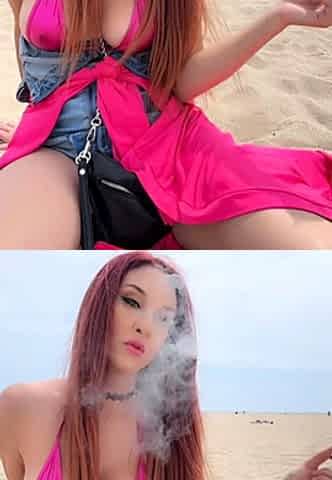 Amateur redhead masturbates then gives a blowjob