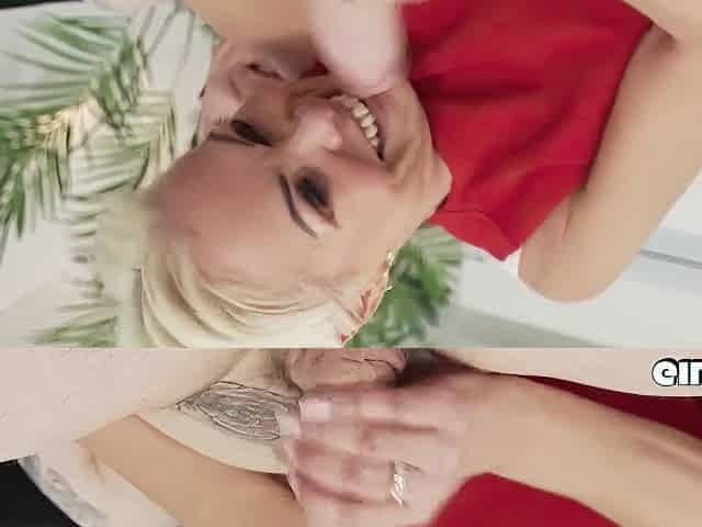 Skinny Mature Facial Blonde