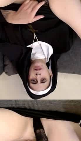 Nasty Nun Gaping Her Pussy