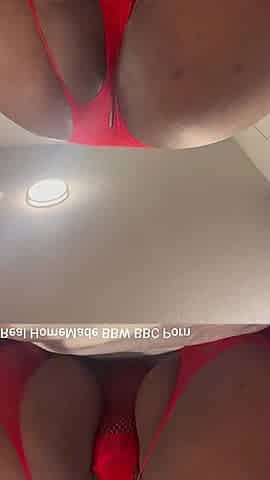 Posing in Red Sexy Lingerie Flashing My Fat Pussy