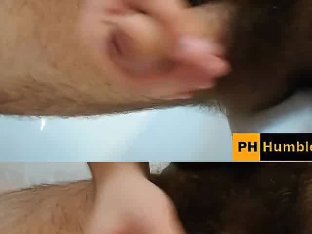 Marvelous ejaculation after jerking uncut constricted foreskin rod