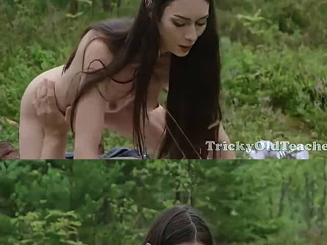 Art Student 18+ Fucks Older Teacher In Forest